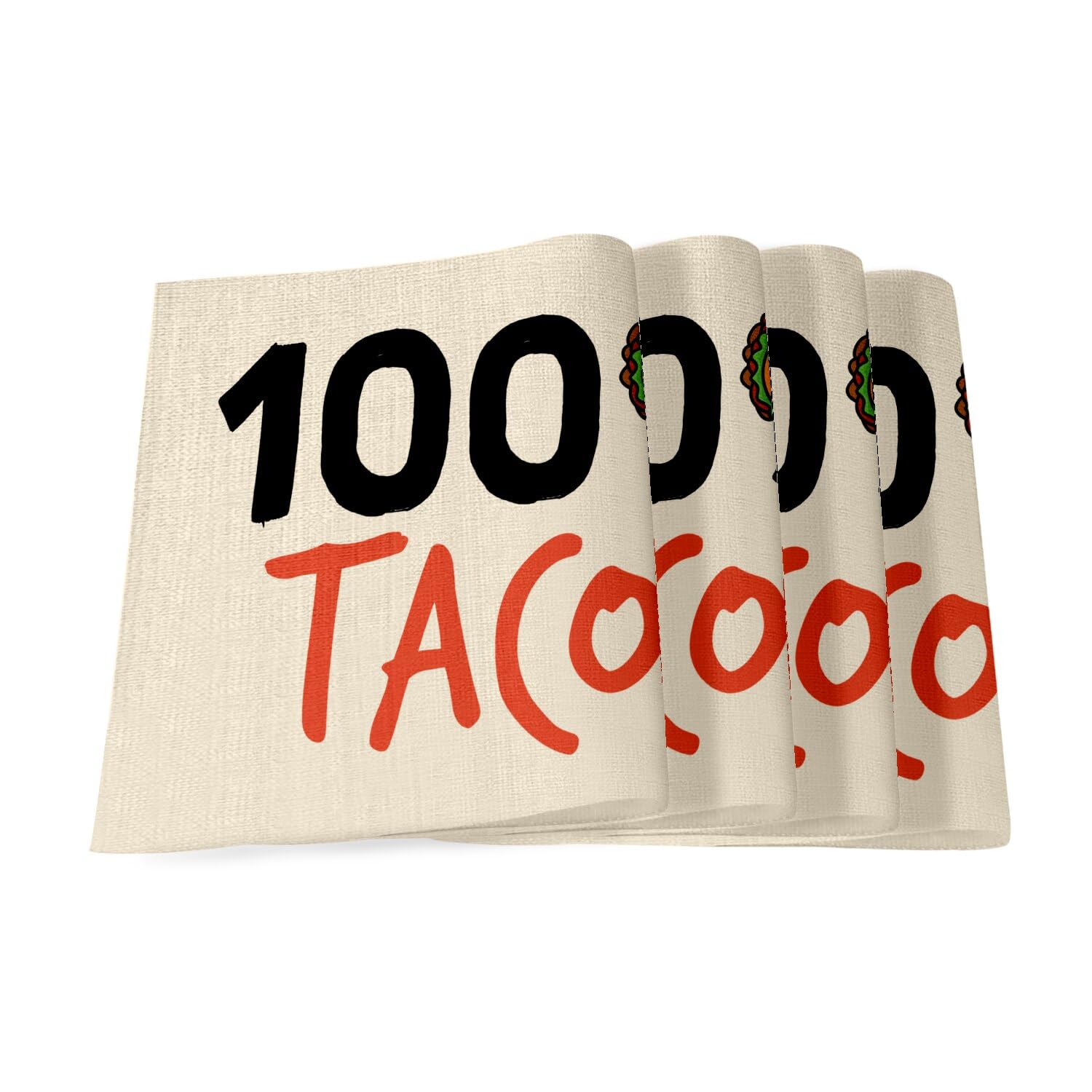 Set de table en lin grand format 40x28,5 cm au design Tacos Street Food