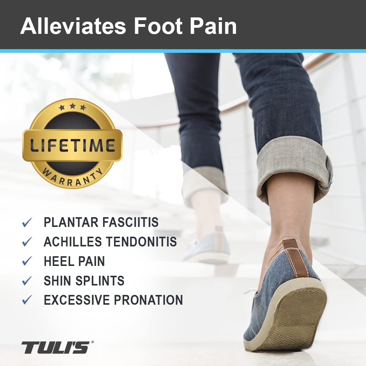 Tuli's Classic Gel Heel Cups, Cushion Insert for Shock Absorption and Plantar Fasciitis and Heel Pain Relief, Made in the USA, 1 Pair, Large