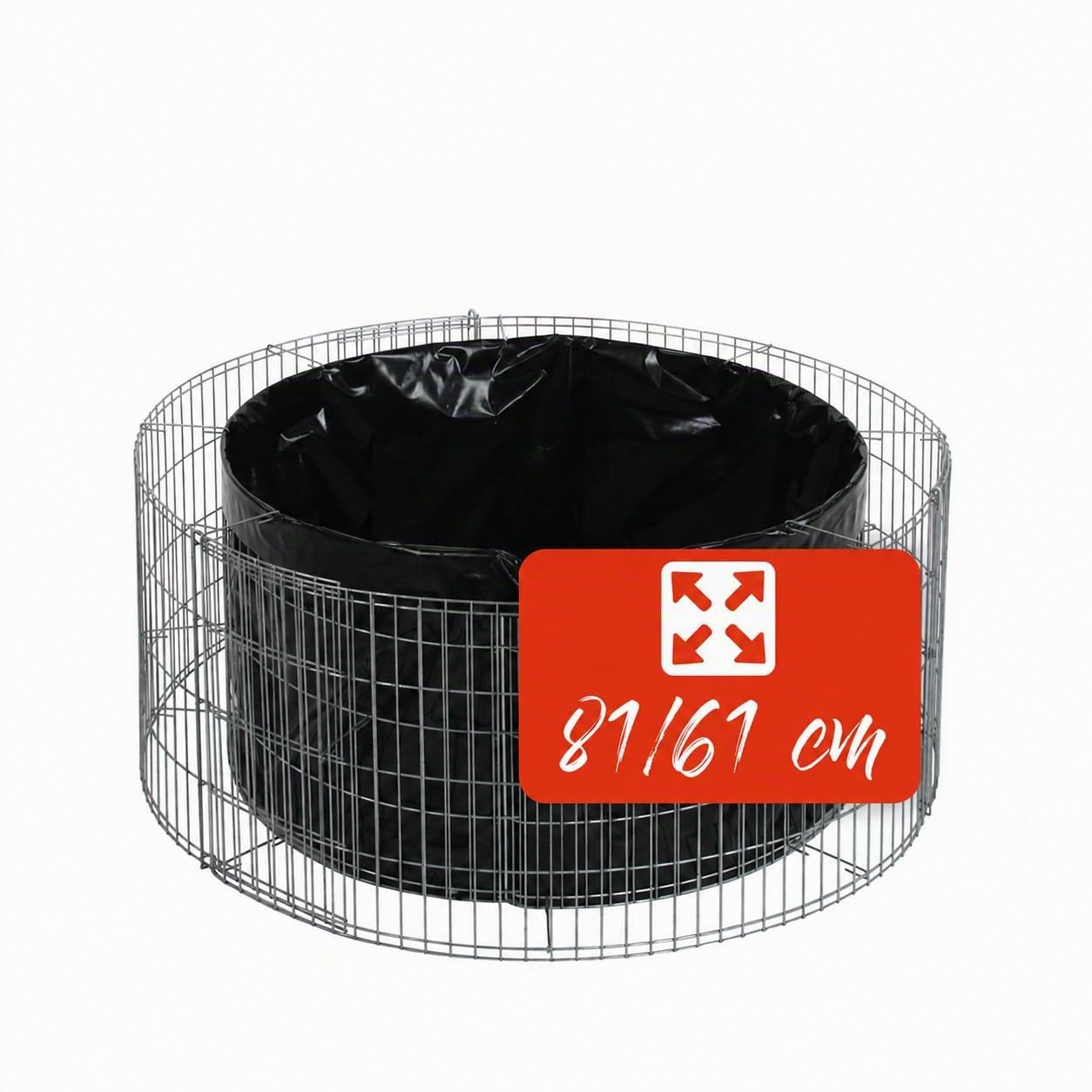 bellissa Parterre surélevé en Gabion Basic Rond - 95573 - jardinière Ronde en Cage à Pierre - kit de Construction, Film de séparation Inclus - diamètre 81/67 cm, Hauteur 40 cm