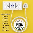 Flexiplug Extension Board - Two 16A Socket with Chinese Clay & Two 16A MCB Switch | 16A 3 Pin Plug with Indicator | 1.5 sqmm 3 core Cable | White Color | (2000W - 1.5MM Cable, 15 Meter)-1616/15m gallery image