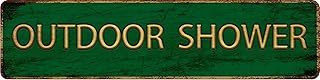 Vintage Metal Tin Sign OUTDOOR SHOWER 4''x16'' inch, Street Sign for Home, Restaurant, Bar, Cafe, Garage - Retro Wall Decor Plaque