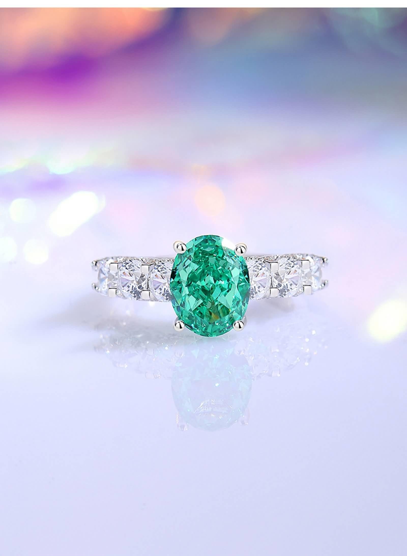 Alianzas de boda para mujer, oro blanco, sólido de 9 K/14 K/18 K, anillo de compromiso ovalado de 3 quilates, sin piedras preciosas para mujer