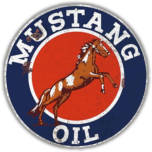 Miniatura 5 de Letreros vintage de gasolina/aceite de motor, 12 pulgadas de diámetro, letreros metálicos retro para garaje y barra de cueva