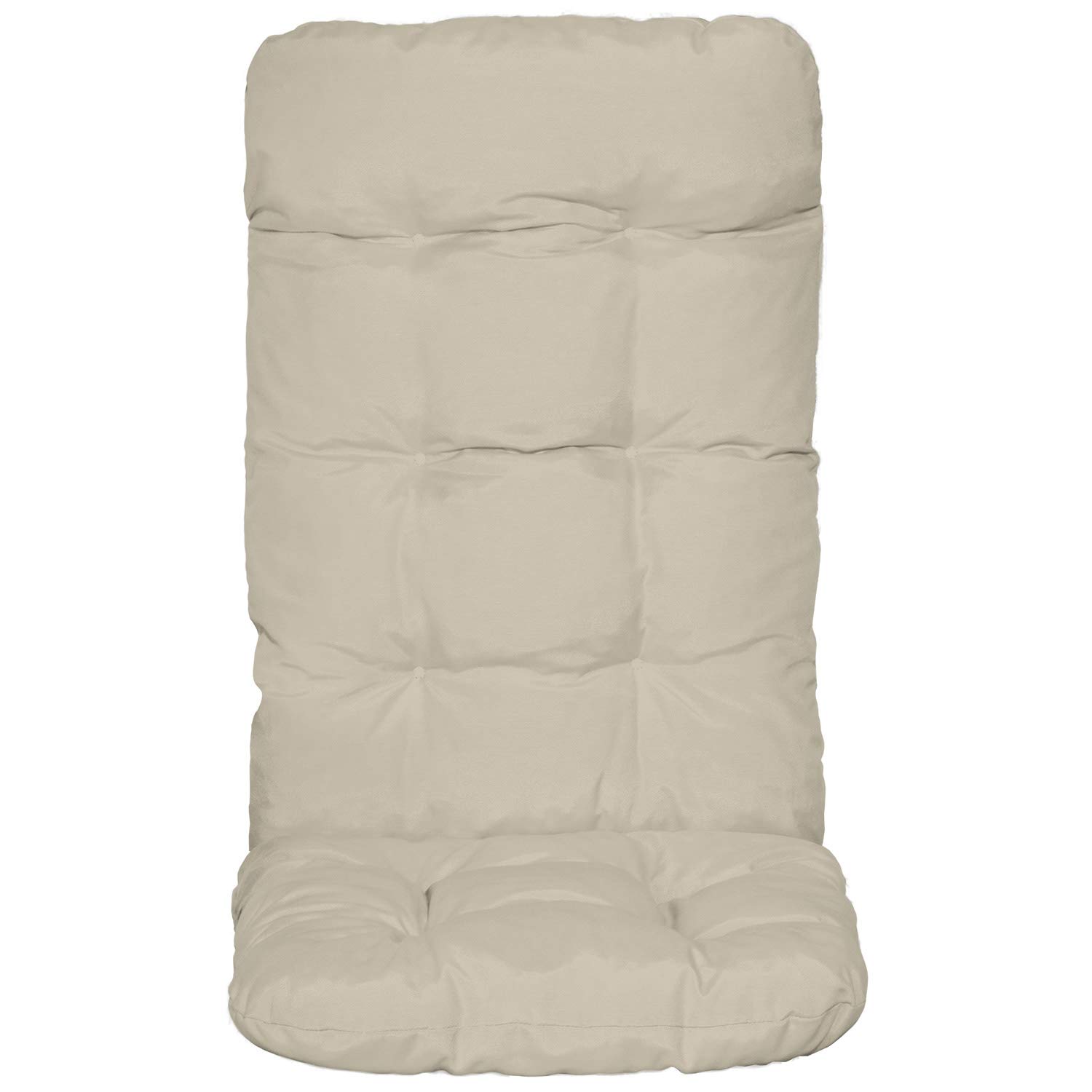 Beautissu Set di 4 Cuscini per Sedia a Sdraio Flair HL 120x50x8cm Extra Comfort per sedie reclinabili, spiaggine e poltrone - Beige