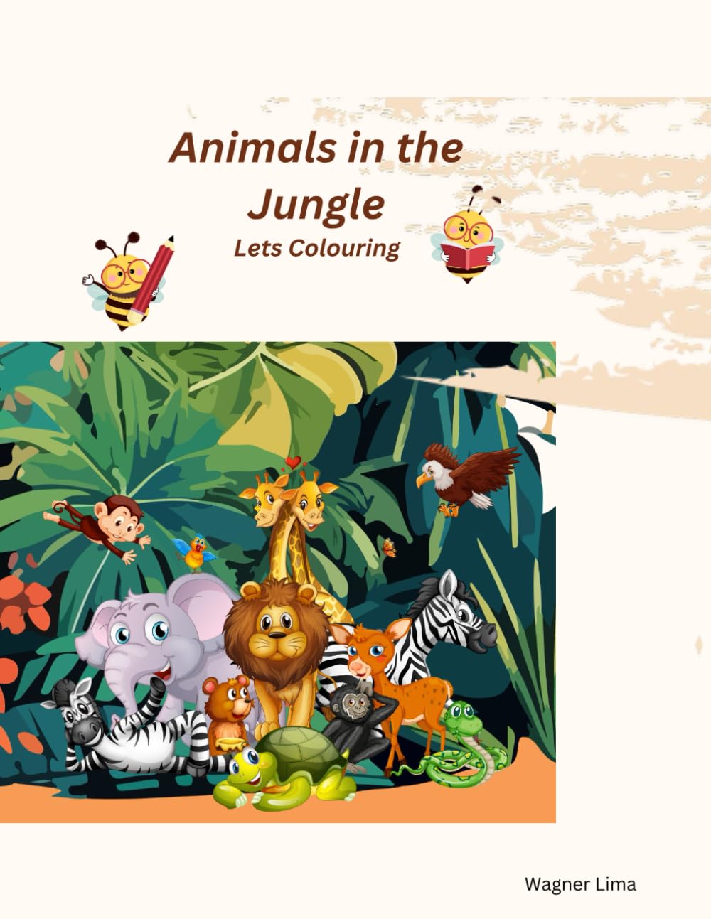 Animals in the Jungle for Colouring Alphabet ages 2-8