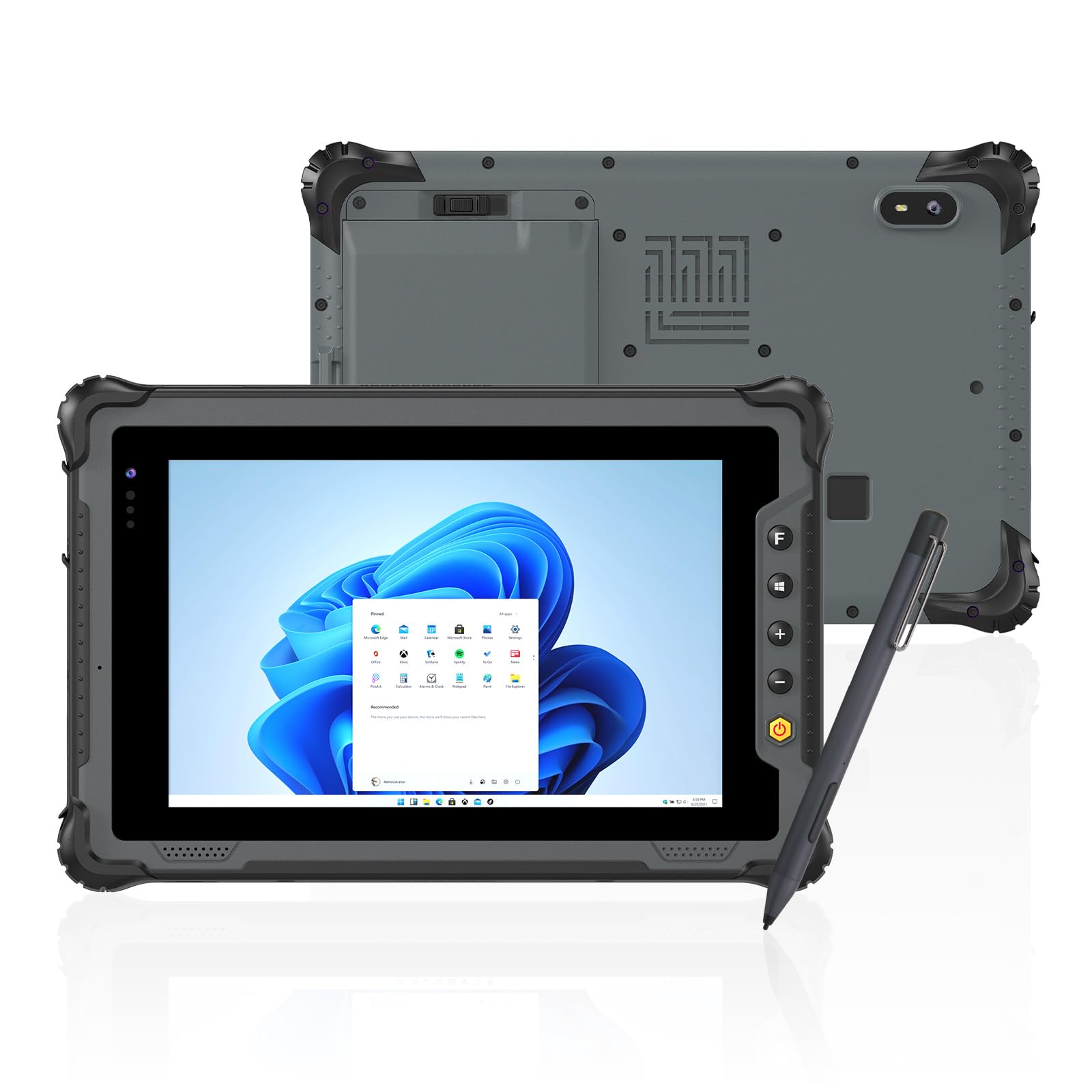 Robustes Tablet M82A, 8 Zoll Windows 11 Pro Tablet, 16 GB + 128 GB, Core i5-1235U, IP67 wasserdicht, 5700 mAh Akku, industrieller Outdoor-Arbeits-PC mit 13 MP + 5 MP Kamera, 4G LTE