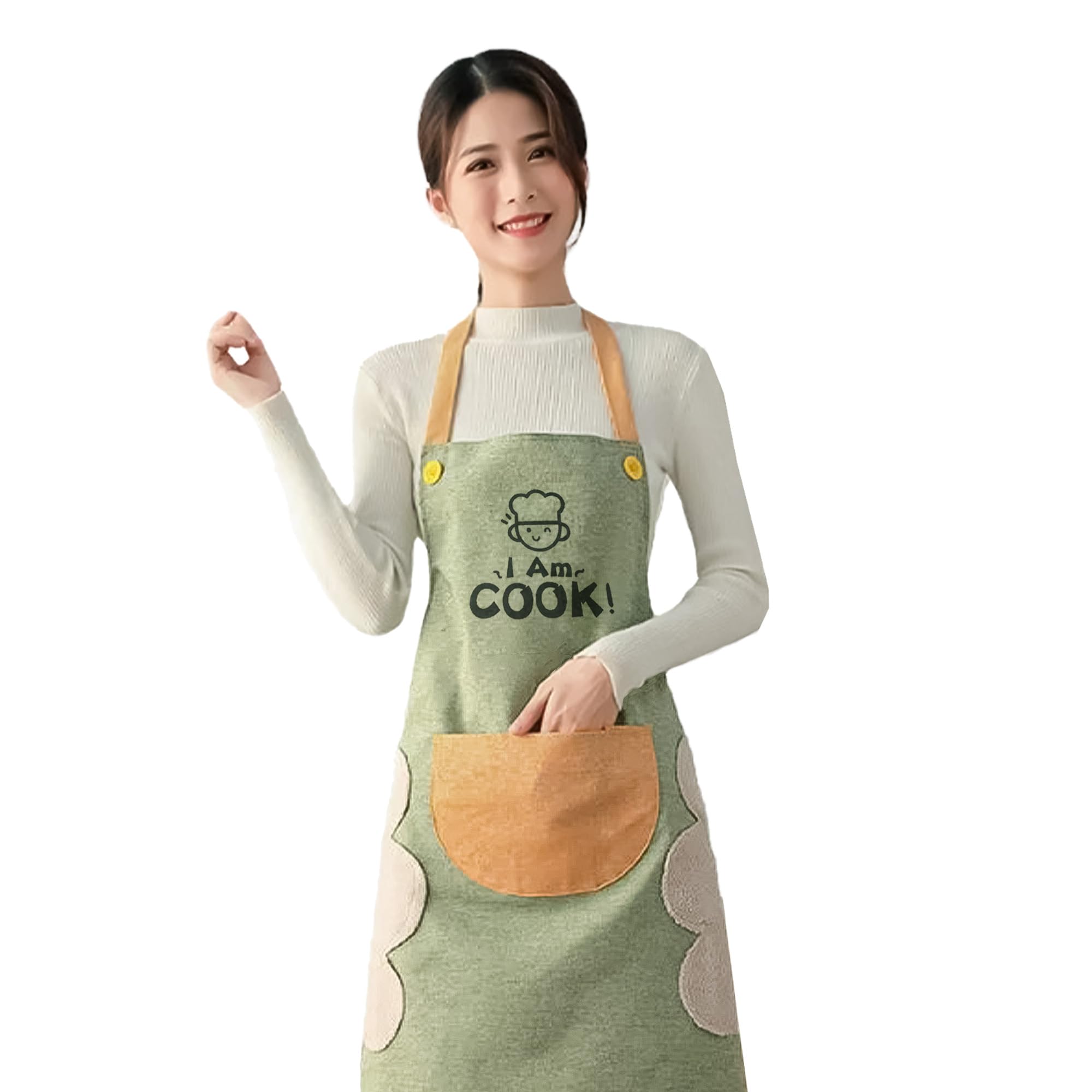 Yellow Weaves Kitchen Apron with Front Pocket