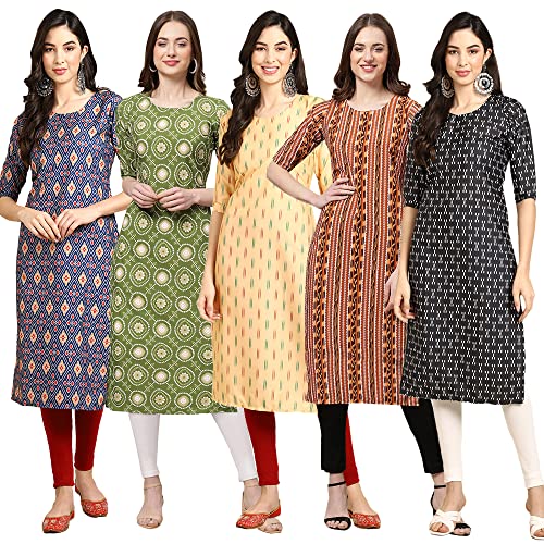 Image of Pinkmint Women's Crepe Digital Print Straight Kurta (D-353-345-369-360-370)