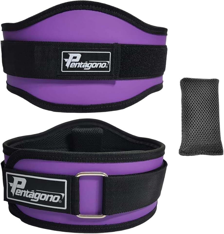 Cinturão Academia Tamanho Único Ajustável Pentágono New Sport, (Serve do PP ao GG), com Proteção Lombar e Fecho, Apoio Removível, Confortável e Seguro