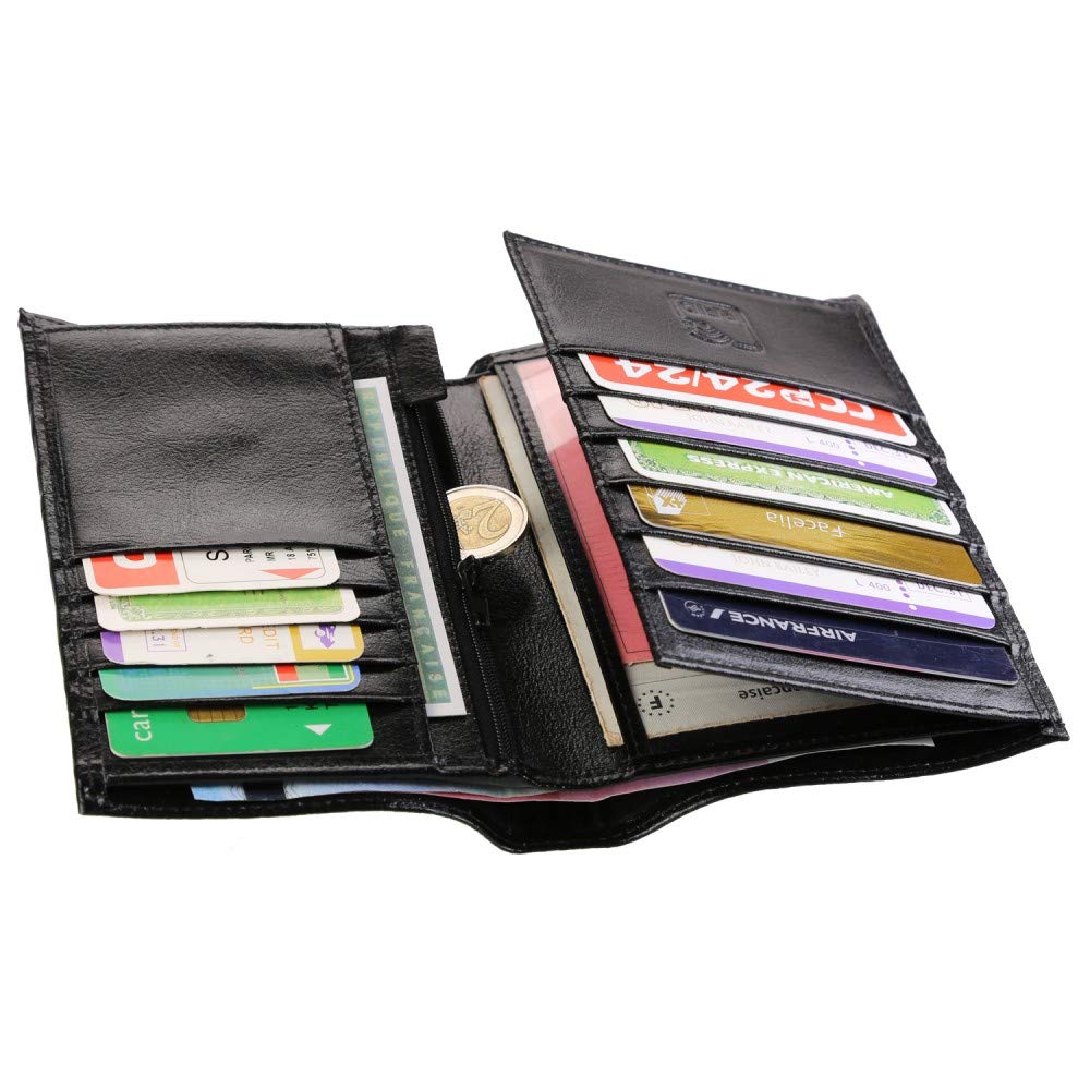 TK01 - Portefeuille Cuir Noir/Portefeuille Homme / 15x11
