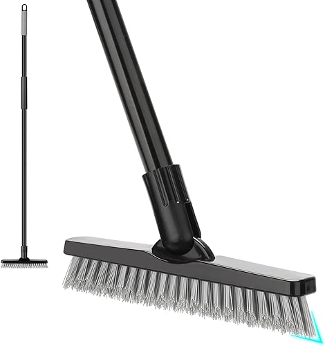 Miniatura 8 de Cepillo de lechada con mango largo, herramienta limpiadora de azulejos para ducha, limpiador de suelos de baño para limpieza de lechada