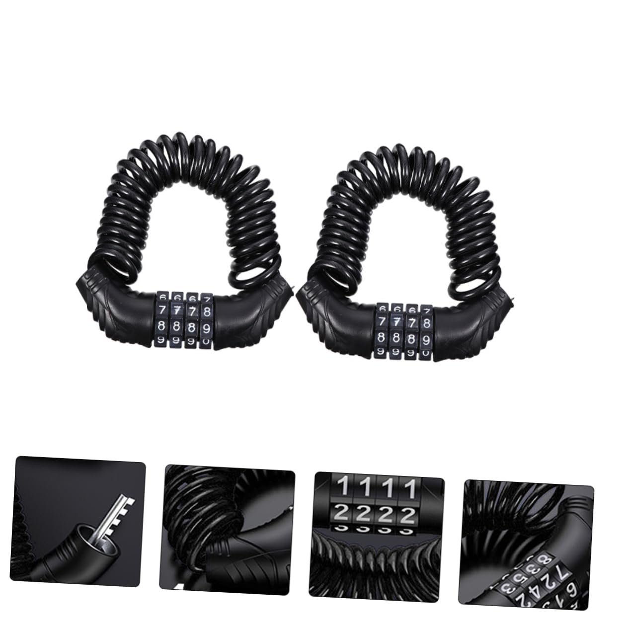 GALPADA 2sets Bike Lock Cable Multi-Functional Bike Lock 4- Password for Motorcycle Car 2pcs*2