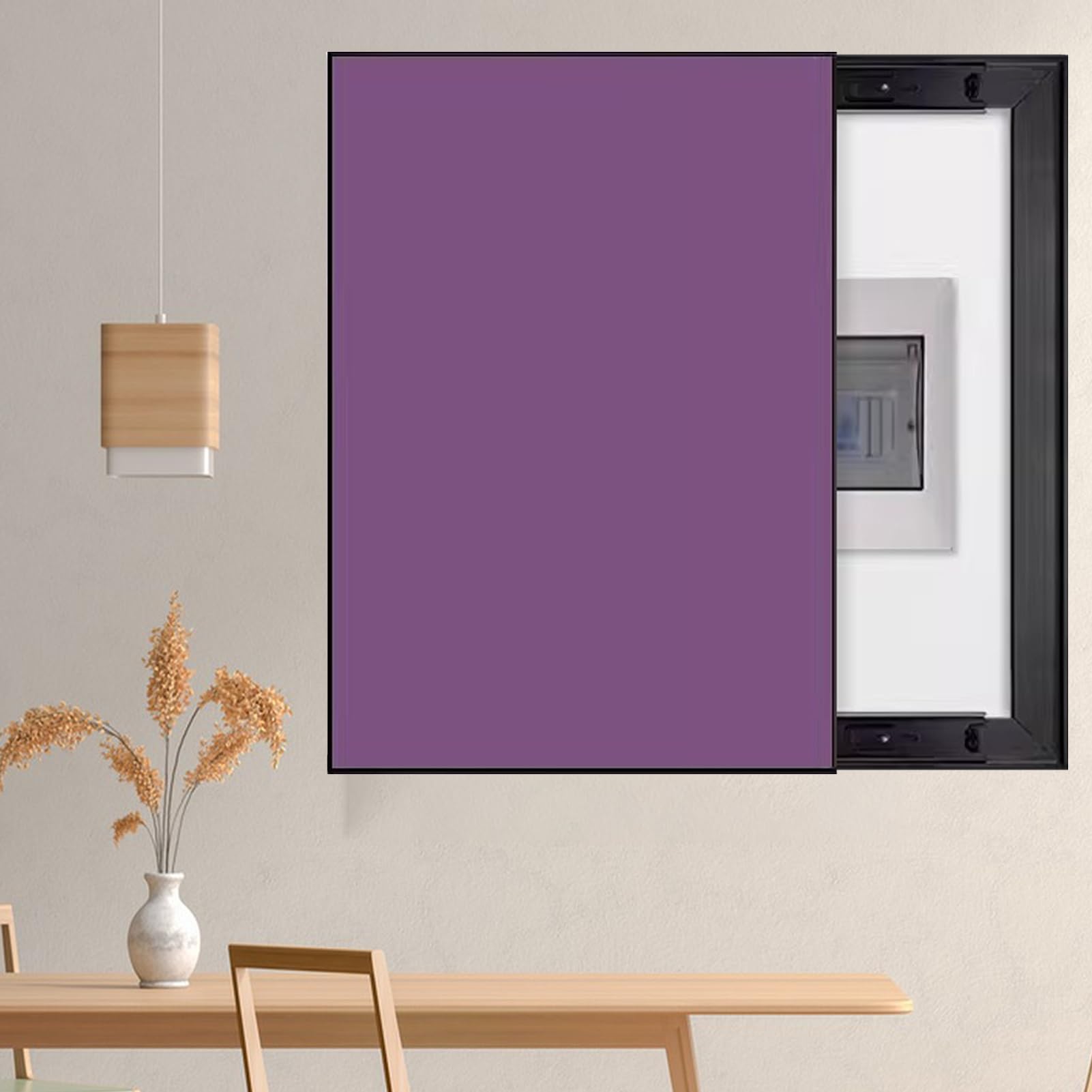 Genérico Tapa Decorativa Vertical para Caja de fusibles Interior, Elegante Cubierta para medidor eléctrico con diseño Deslizante, Color Morado, 40 x 60 cm (15,75" x 23,62") - Solución de Arte de Pare