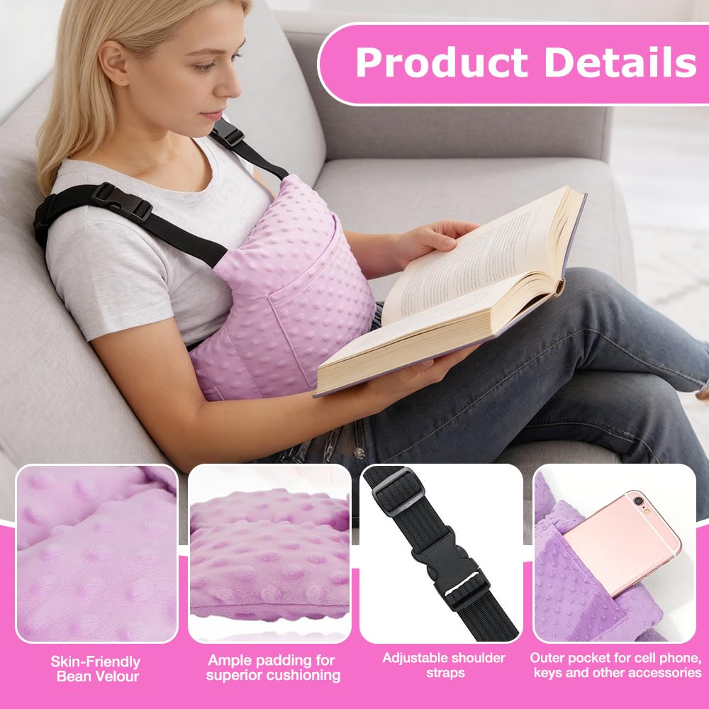 NAVESO Almohada de recuperación de histerectomía, almohada posmastectomía con correas ajustables y bolsillos, imprescindible para recuperación de histerectomía, almohada postoperatoria para