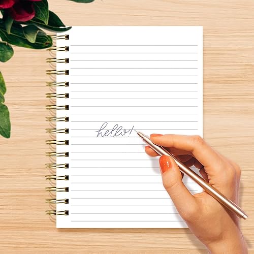 Miniatura 3 de Designer Greetings, Designer Papers - Diario de tapa flexible con banda elástica, diseño de cubo negro, mármol y oro rosa, 320 páginas (6 x 8.25