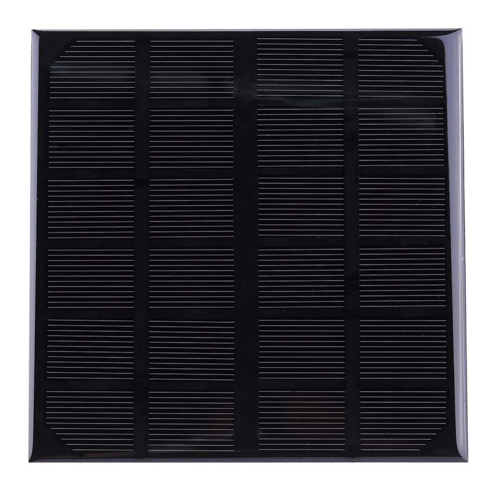 Monocrystalline Solar Panel, 3W 6V Outdoor Waterproof Diy Solar Battery Charger Kit, Mini Solar Laminate Cell Epoxy With Dc5521 Output For Led Phone (14.5Cmx14.5Cm)