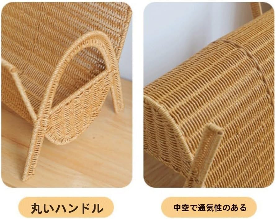 ディスプレイラック S字 4段 オープンラック シェルフ 収納棚 おしゃれ 木製 収納 間仕切り 本棚 マガジンラック 棚 -  【ザッカーグplus】- プレゼント＆ギフトのギフトモール Sefoemutマガジンラック 小型本棚 本収納バスケット 模造籐製収納ラック 手編みインテリア スタイリッシュ フロアスタンド フ