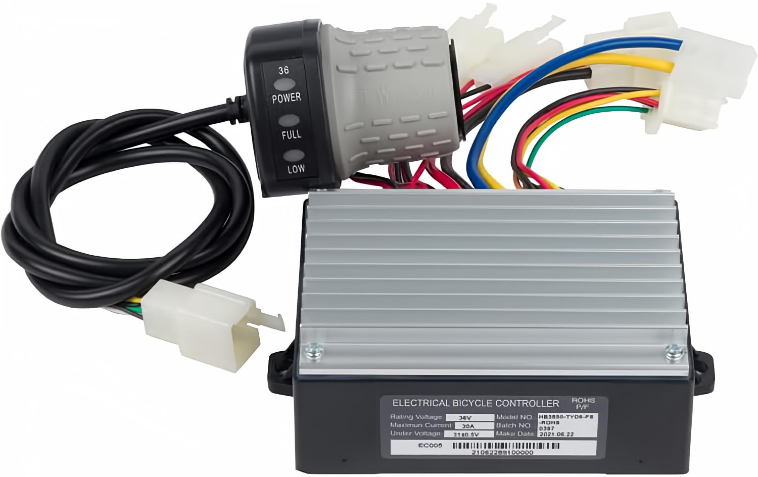 36V Controller and Throttle for Razor MX500 MX650 - OEM 36 Volt Control Module and Twist Throttle Parts Kit for MX500, MX650, Dirt Quad 500, SX500 Dirt Rocket, EcoSmart - Razor HB3650-TYD6-FS-ROHS