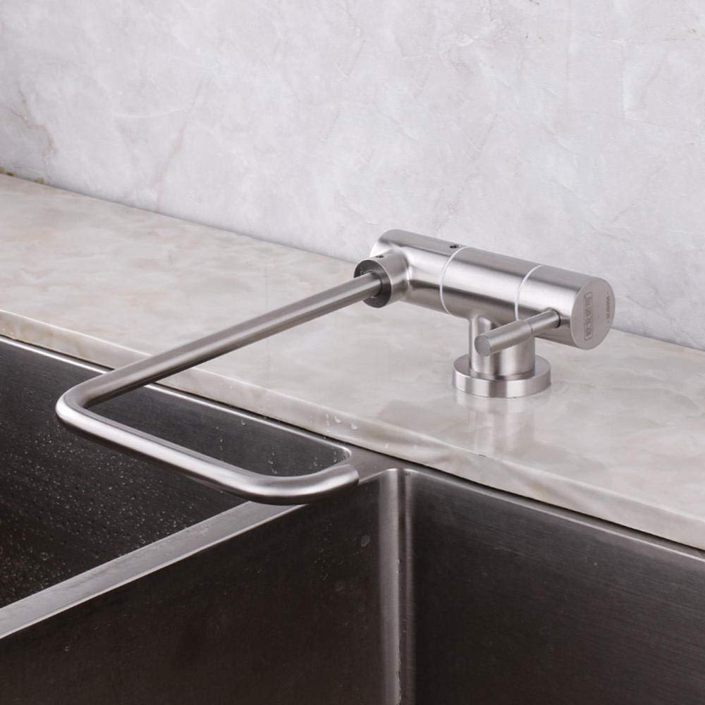Grifo puro, grifo cocina osmosis abatible, acero inoxidable 304, cuello de cisne, grifo de cocina,1/2 "o 1/4"-A1-tubo en ángulo recto agua pura