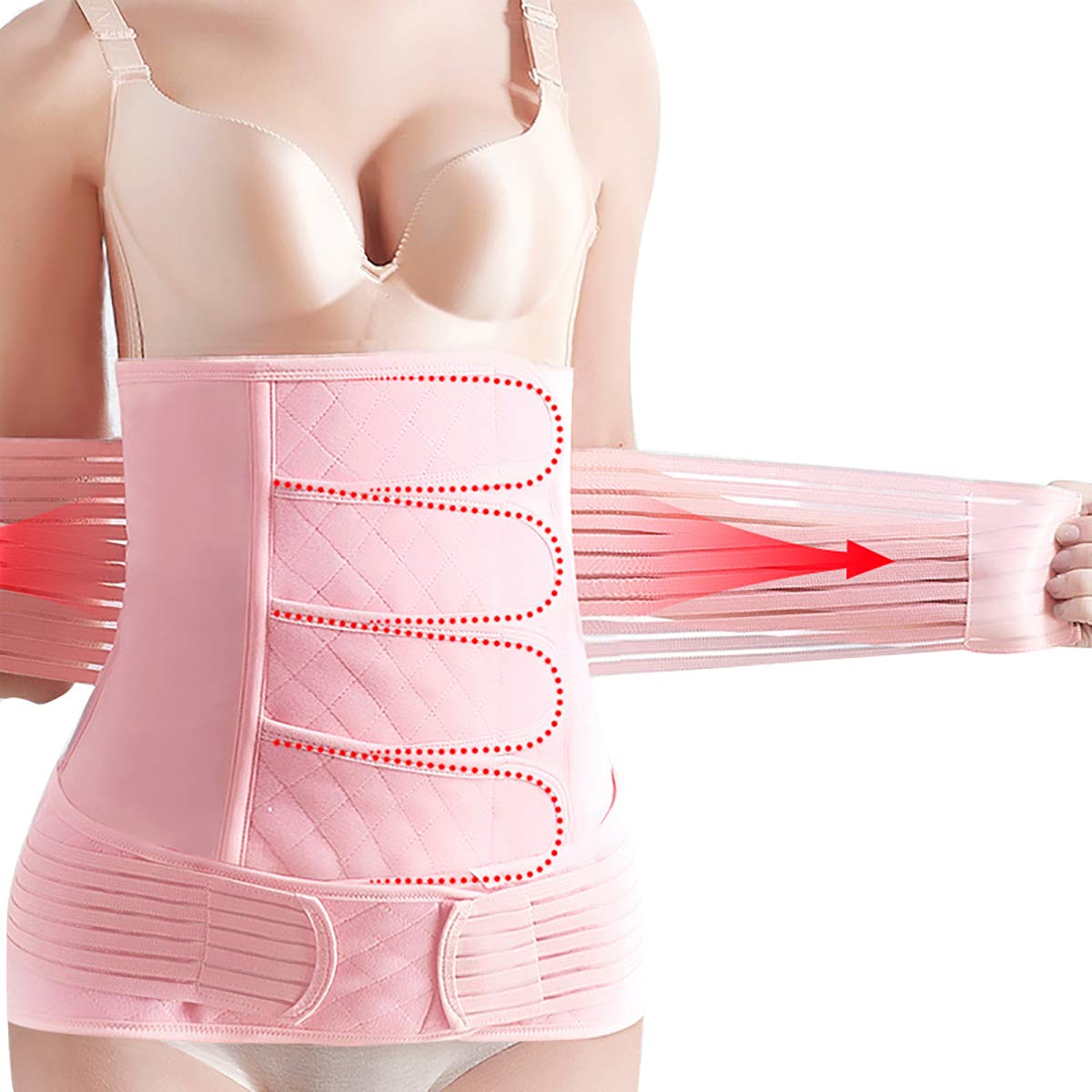 Fascia per Il Ventre Postpartum Cintura Premaman/Cintura pelvica C-Section Recovery Body Support Postnatal Band 3 in 1,Rosa,XXL
