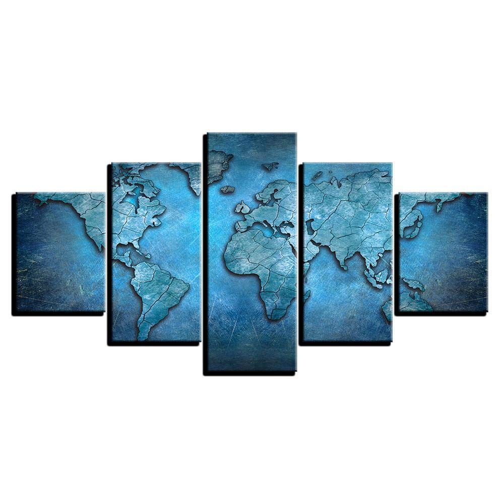 Art mural pour salon et sticker carte du monde artistique pour decoration de canape moderne