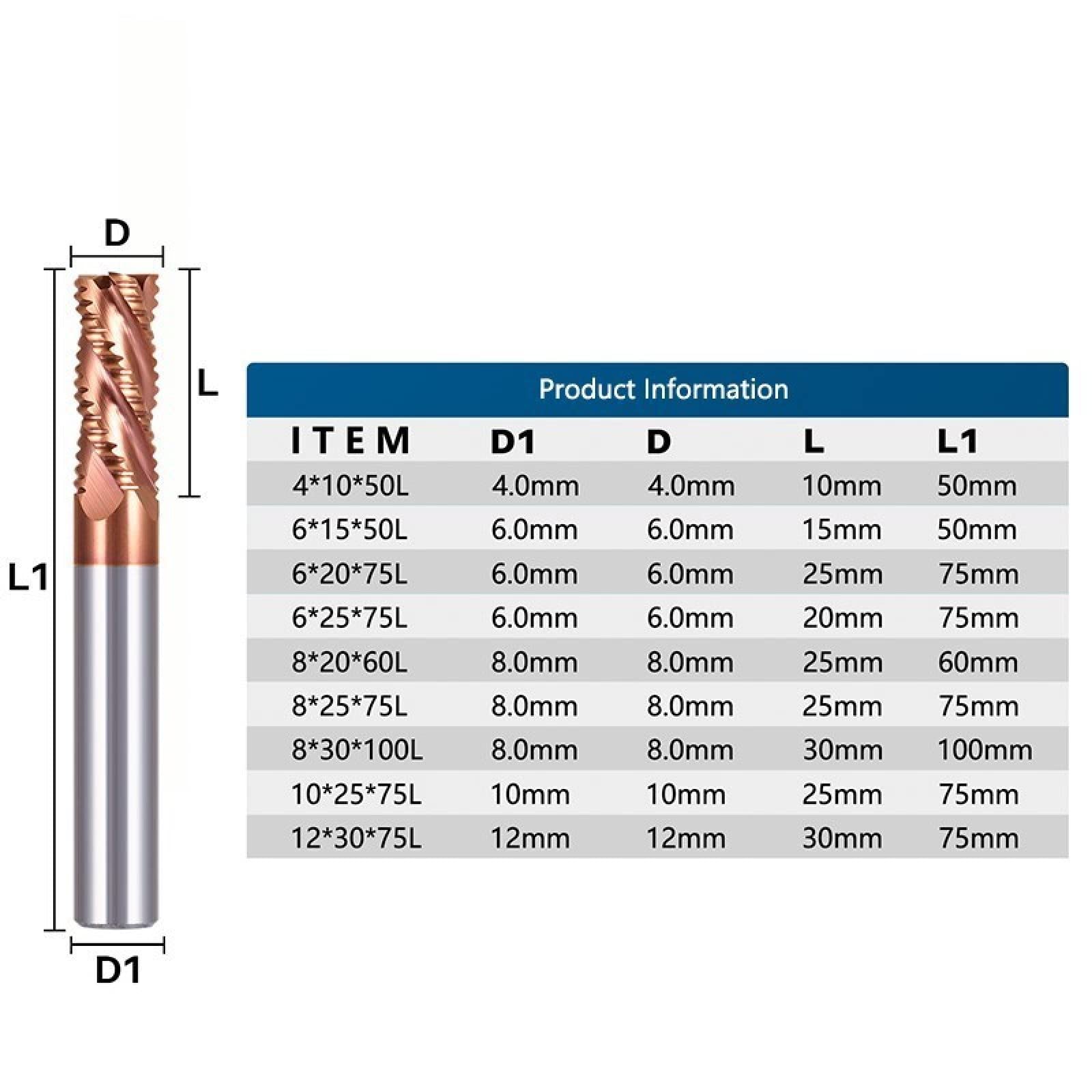 Fresa De Extremo De Desbaste De 4 Cuchillas, Fresadora CNC Con Revestimiento De TiCN, Broca HRC55,8x35x100L