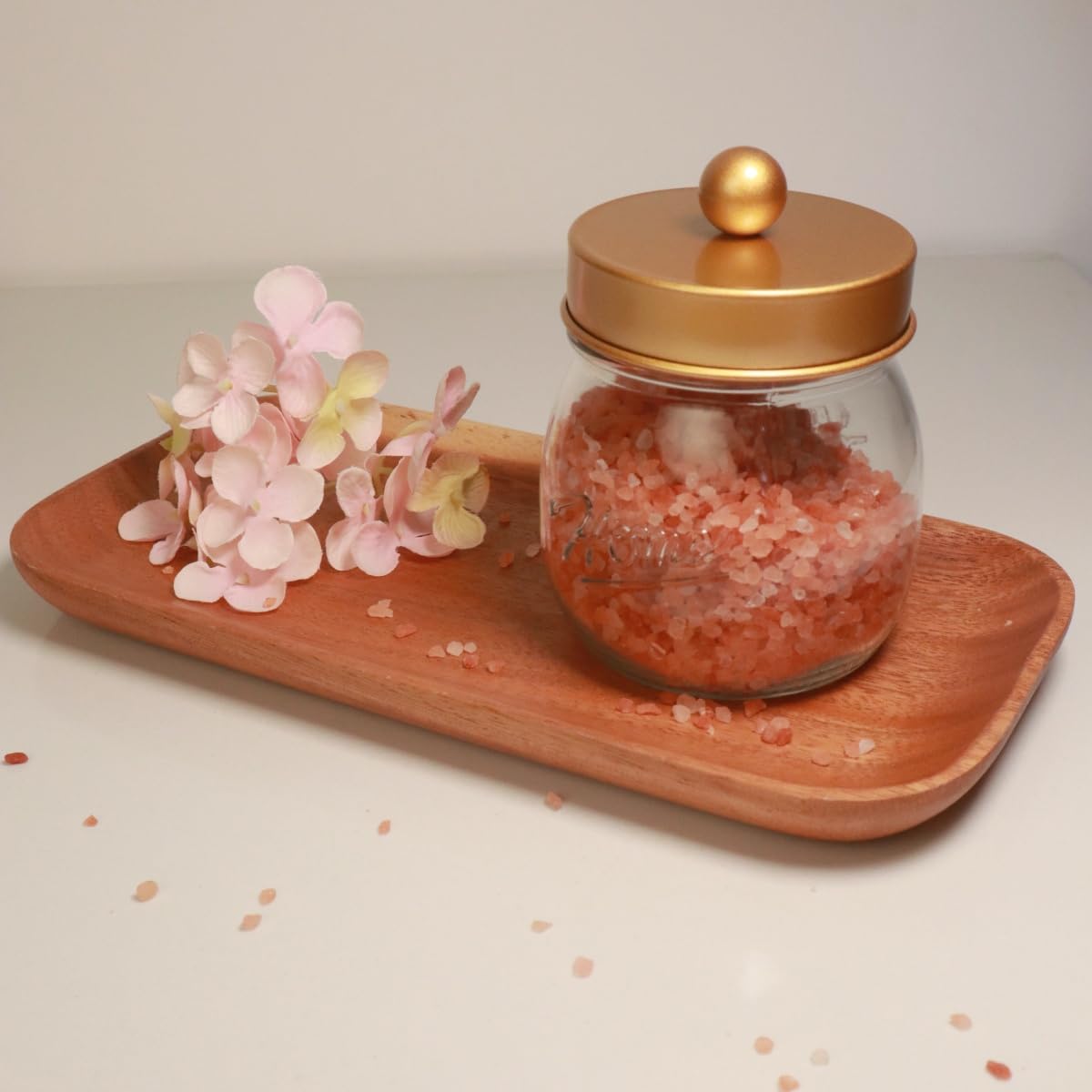 Mason Jar Qtip Holder Dispenser with Lid Glass Apothecary Jars Bathroom Canisters for Cotton Swabs Balls Pads Floss