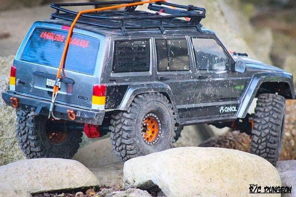 HooCrawler RC Crawler Kinetic Winch Strap, Escape Rope, Rescue Trailer Hook for 1/8 1/10 LCG Chassis Axial SCX10 I II Capra RR10 TRX4 (Classic Black)