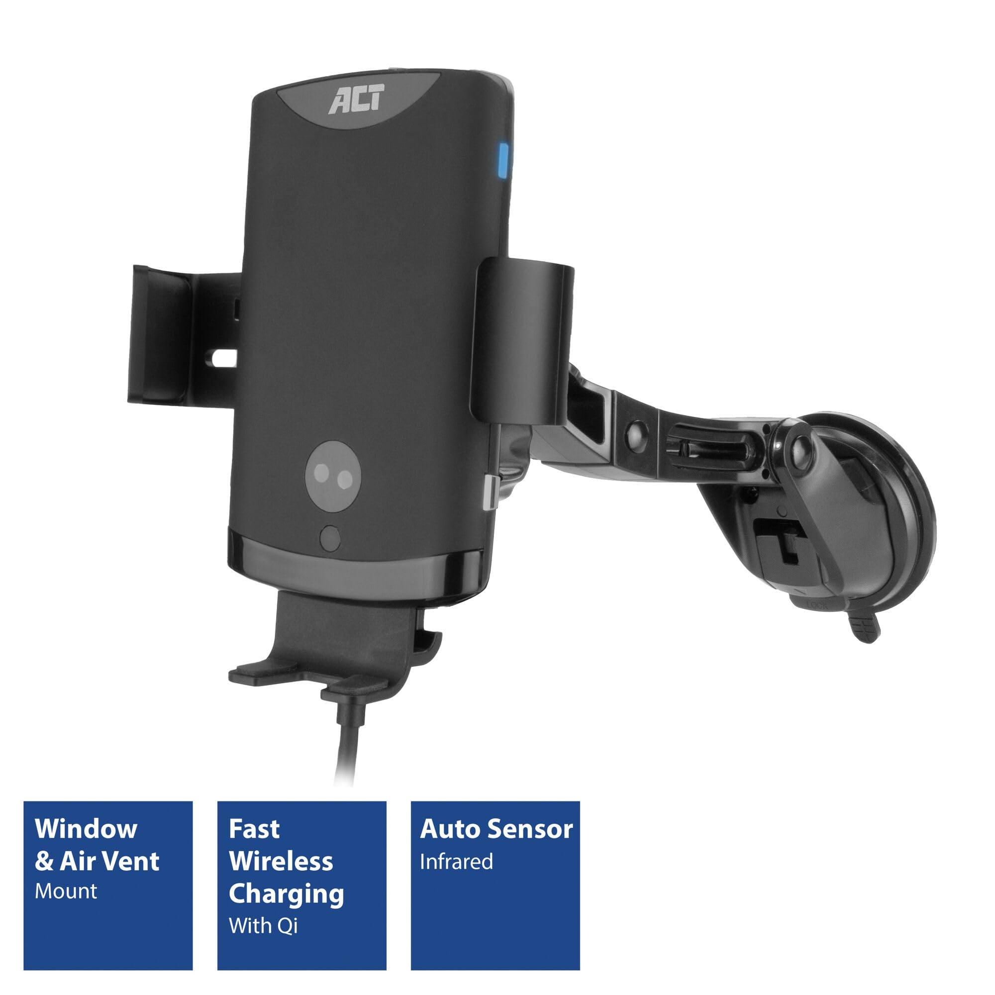 ACT Handyhalterung Auto mit Ladefunktion, 10W Fast Charge - AC9010