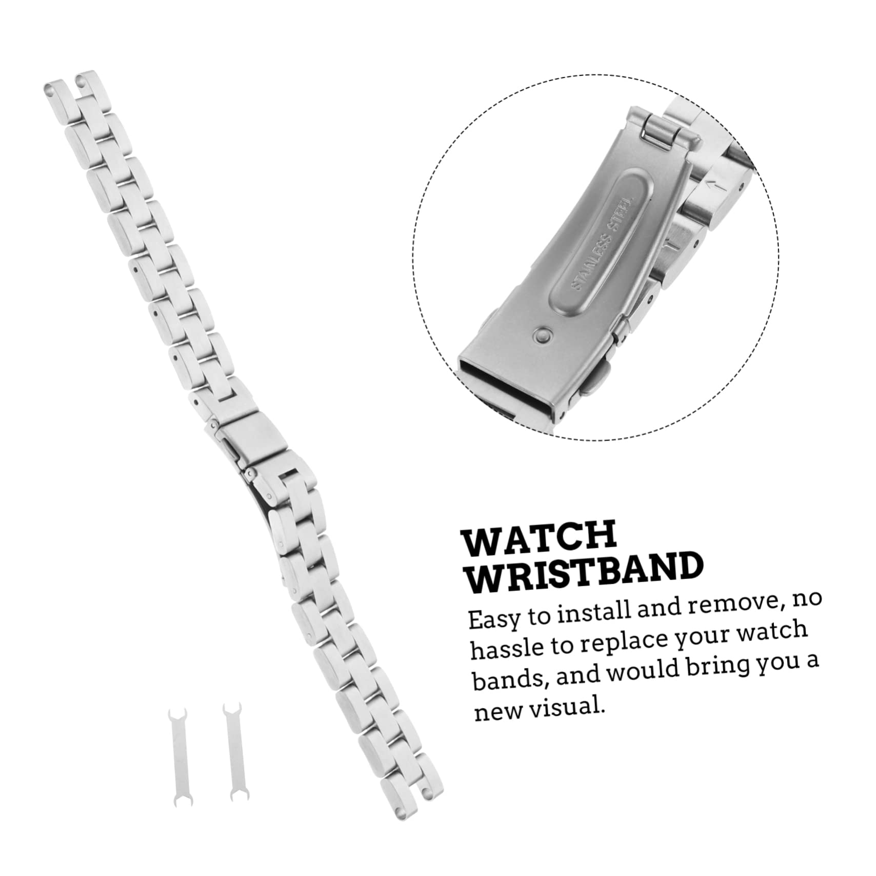 3pièces Bracelet Inoxydable Pour Montre Connectée Élégant Et Confortable Pour Sport Occasions Professionnelles