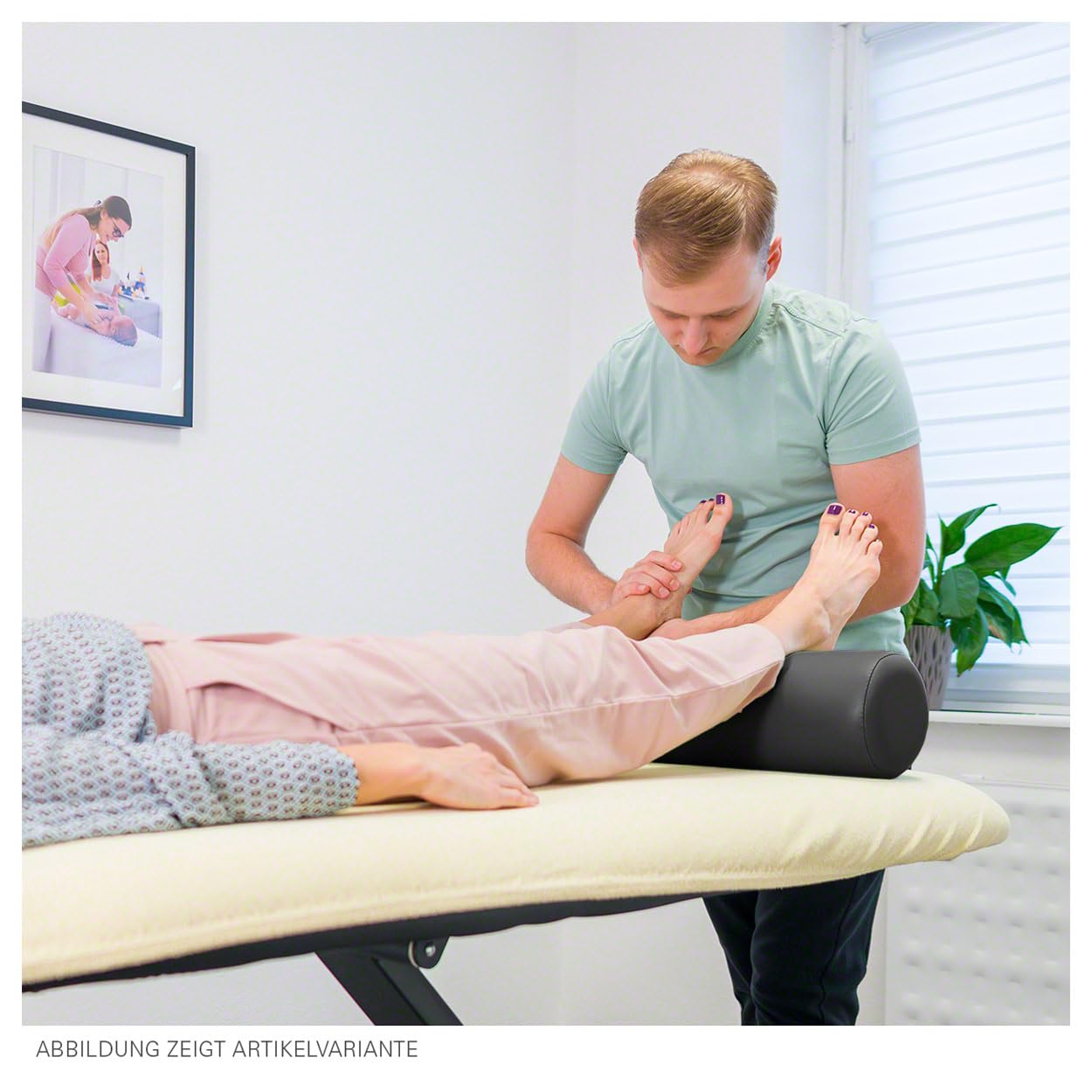 Sport-Tec Lagerungsrolle Lagerungskissen Knierolle Fitnessrolle für Massageliege 22x50 cm