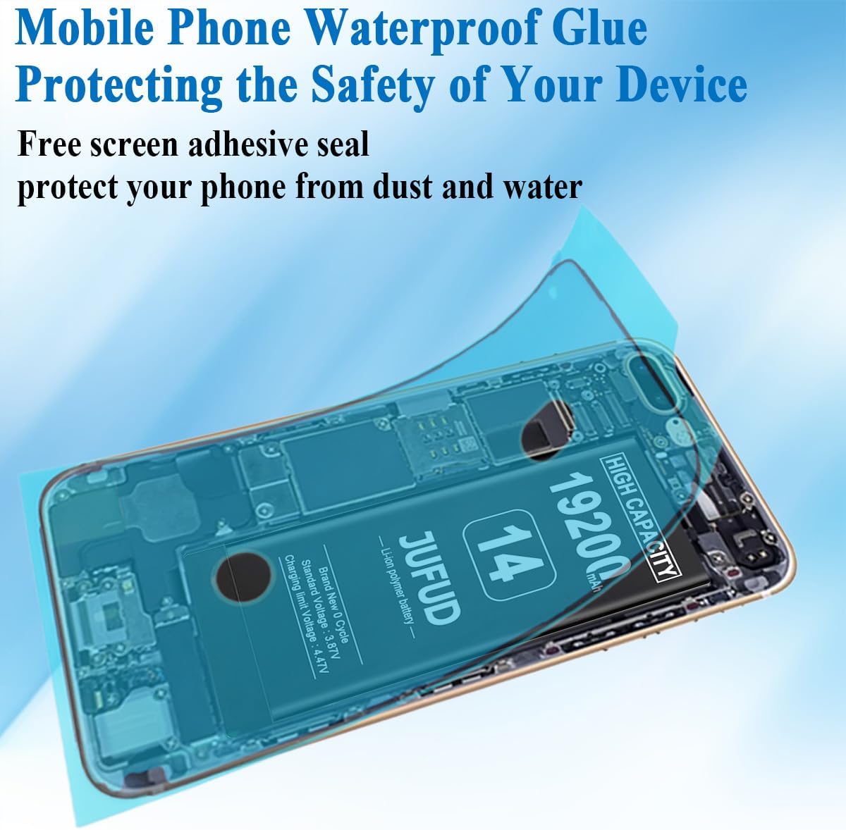 19200mAh Replacement Battery Used for iPhone 14-0 Cycle Battery Compatible with Models A2882 A2649 A2881 A2884 A2883 with Full Repair Tool Kit