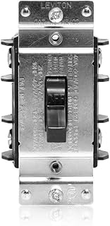Leviton 40 Amp, 600 Volt, Double-Pole, Single Phase AC Motor Starter, Suitable as Motor Disconnect, Toggle, Industrial Grade, Non-Grounding, MS402-DS, Black