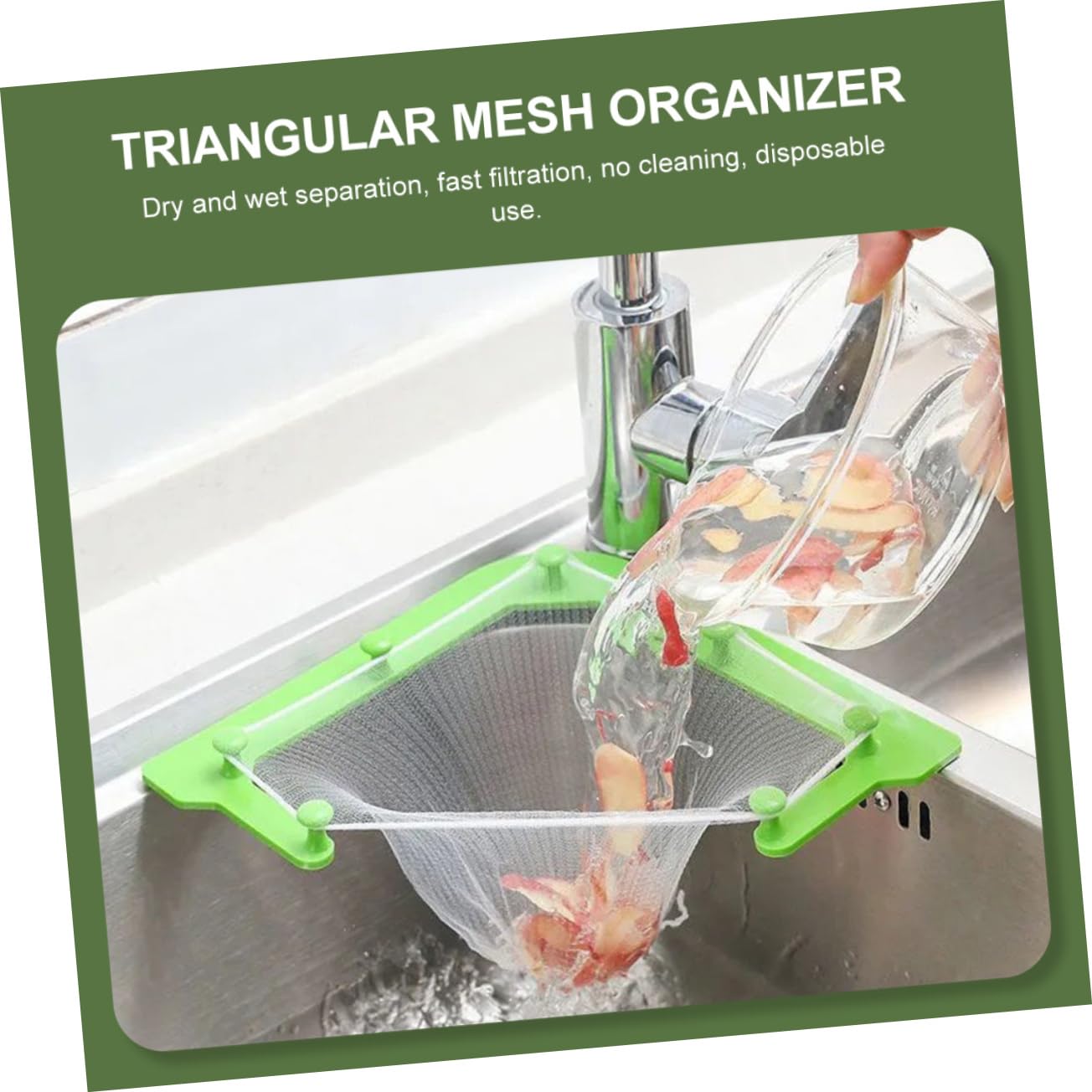 HOLIDYOYO Kitchen Sink Vegetable Storage Rack Drain Screen for Kitchen Sink Easy Adhere Elastic Mesh Bag