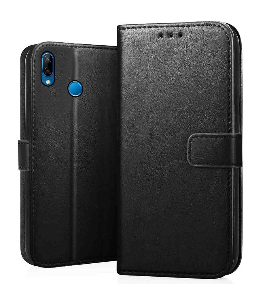 Use2Kart Flip Cover Back Case for Huawei P20 Lite | Leather Finish | Inbuilt Stand & Pockets | Wallet Flip Case Back Cover (Black) (B0CY9TR3RF) Amazon Price History, Amazon Price Tracker