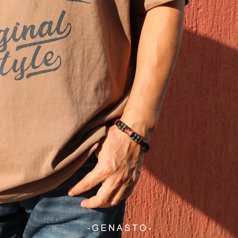 Tigers Eye Stone Beads Bracelet for Men, Real Tiger Eye Healing Stone Bracelet Unique Protection Crystals Bracelets for Men, Premium Mens Gemstone Beaded Bracelets Jewelry Christams Gift for Him2