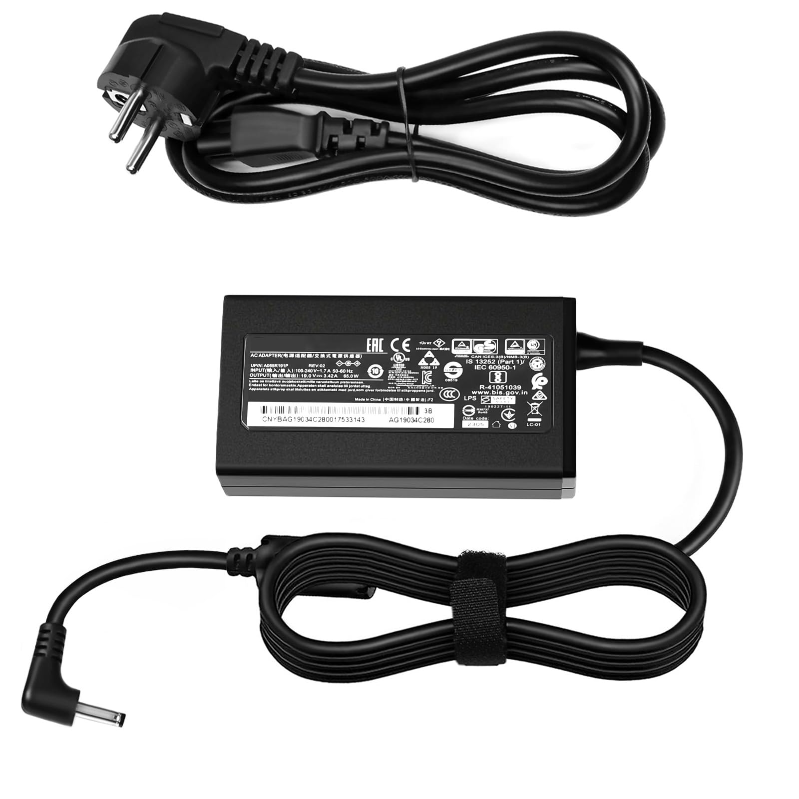 Alimentatore 65W Per Laptop Medion Akoya, Modello A18-065N3A, 19V 3.42A, Compatibile Con FSP065-REB E Molte Serie E1 - 2