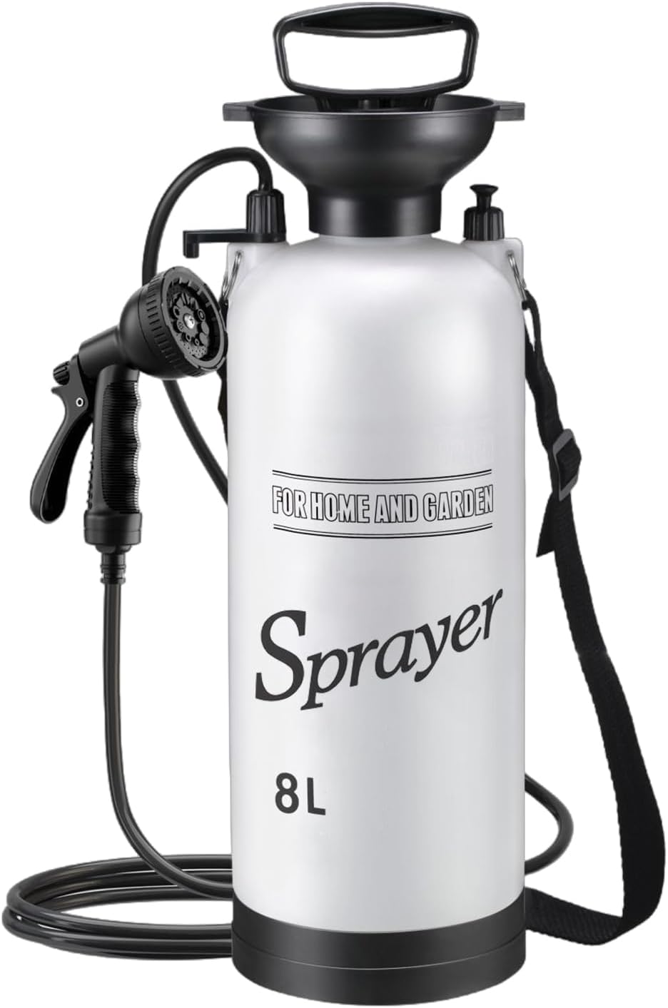 Portable Camping Shower - 5L/8L/10L Manual Pressure Outdoor Shower with Spray Nozzle for Beach Surfing, Construction Site & Student Dormitory (8L)