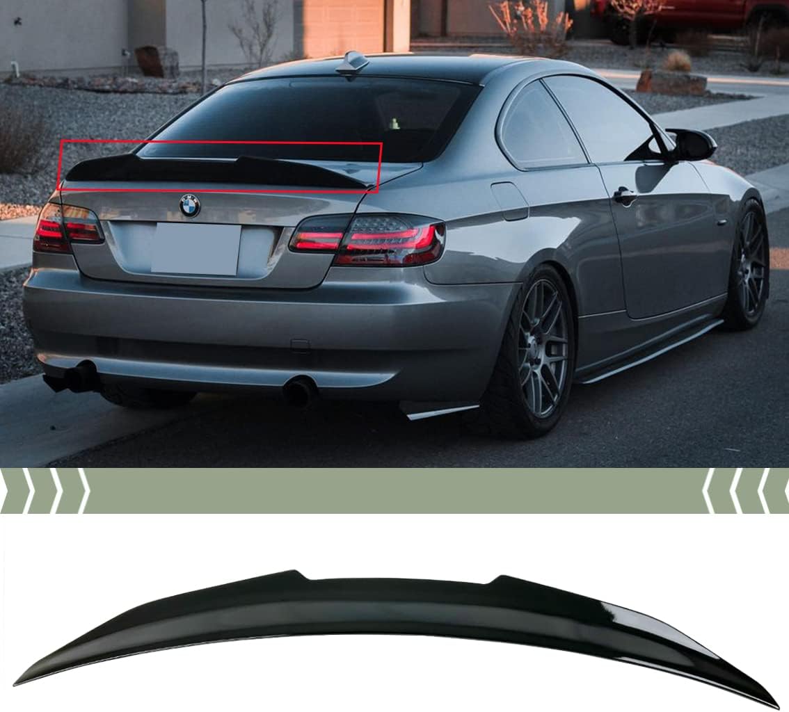 FITS 2007-2013 BMW E92 3 SERIES GLOSSY BLACK PSM STYLE HIGHKICK TRUNK SPOILER WING