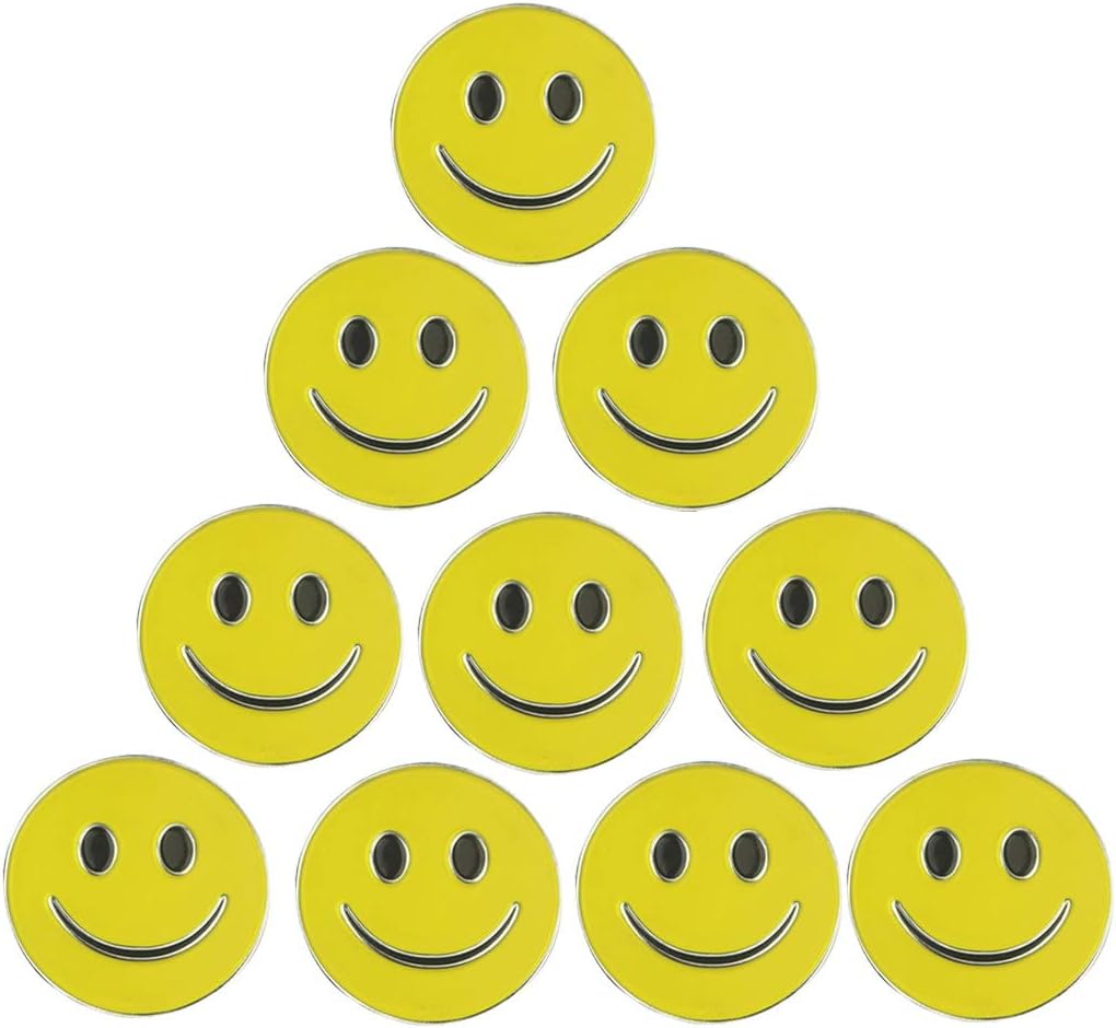 Lot of 10 Golf Ball Markers Assorted Patterns - Soft Enamel Technique