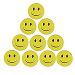 PINMEI Lot of 10 Golf Ball Markers Assorted Patterns - Soft Enamel Technique (Smiling face)