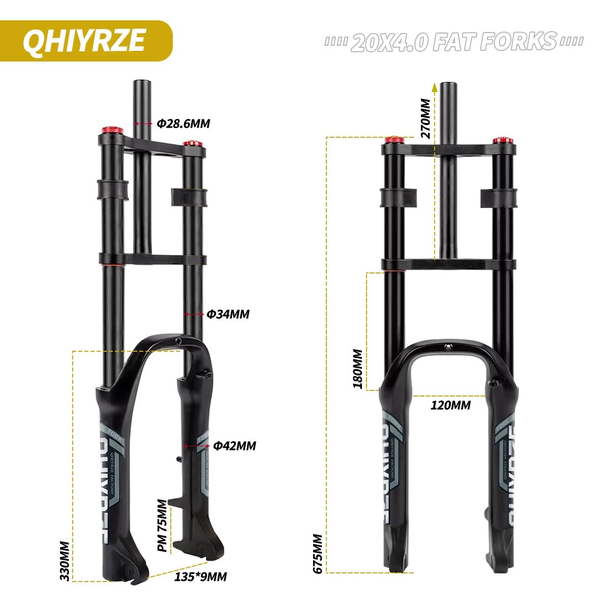 Amazon.co.jp: 20インチファットバイクフォーク 4.0インチエア