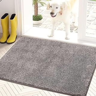 PURRUGS Dirt Trapper Door Mat 60 x 90 cm, Non-Slip Machine Washable Entrance Rug, Dog Door Mat, Super Absorbent Welcome Mat for Front Door, Back Door, Entry, Muddy Wet Shoes and Paws