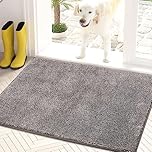 PURRUGS Dirt Trapping Door Mat 50 x 80 cm, Non-Slip Machine Washable Entrance Mat, Dog Doormat, Super Absorbent Entry Rug for Front Door, Back Door, Muddy Shoes and Paws, Light Grey-Dark Grey