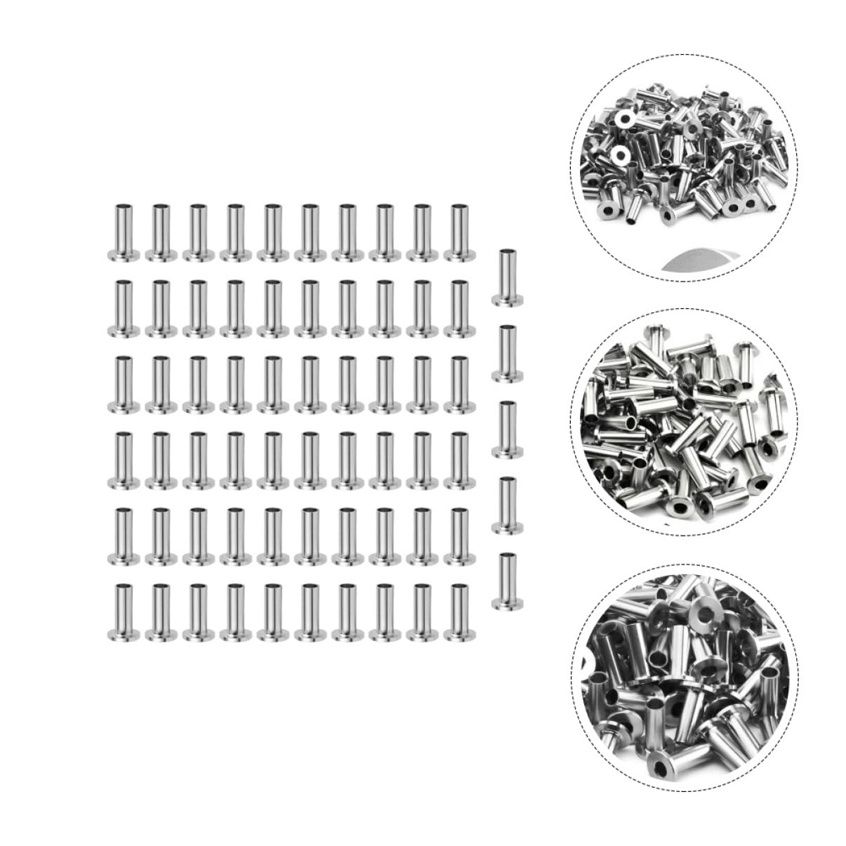 jojofuny 65pcs Stainless Steel Wire Rope Accessories DIY Cable Protective Sleeve Kit Cable Railing Harness Protectors