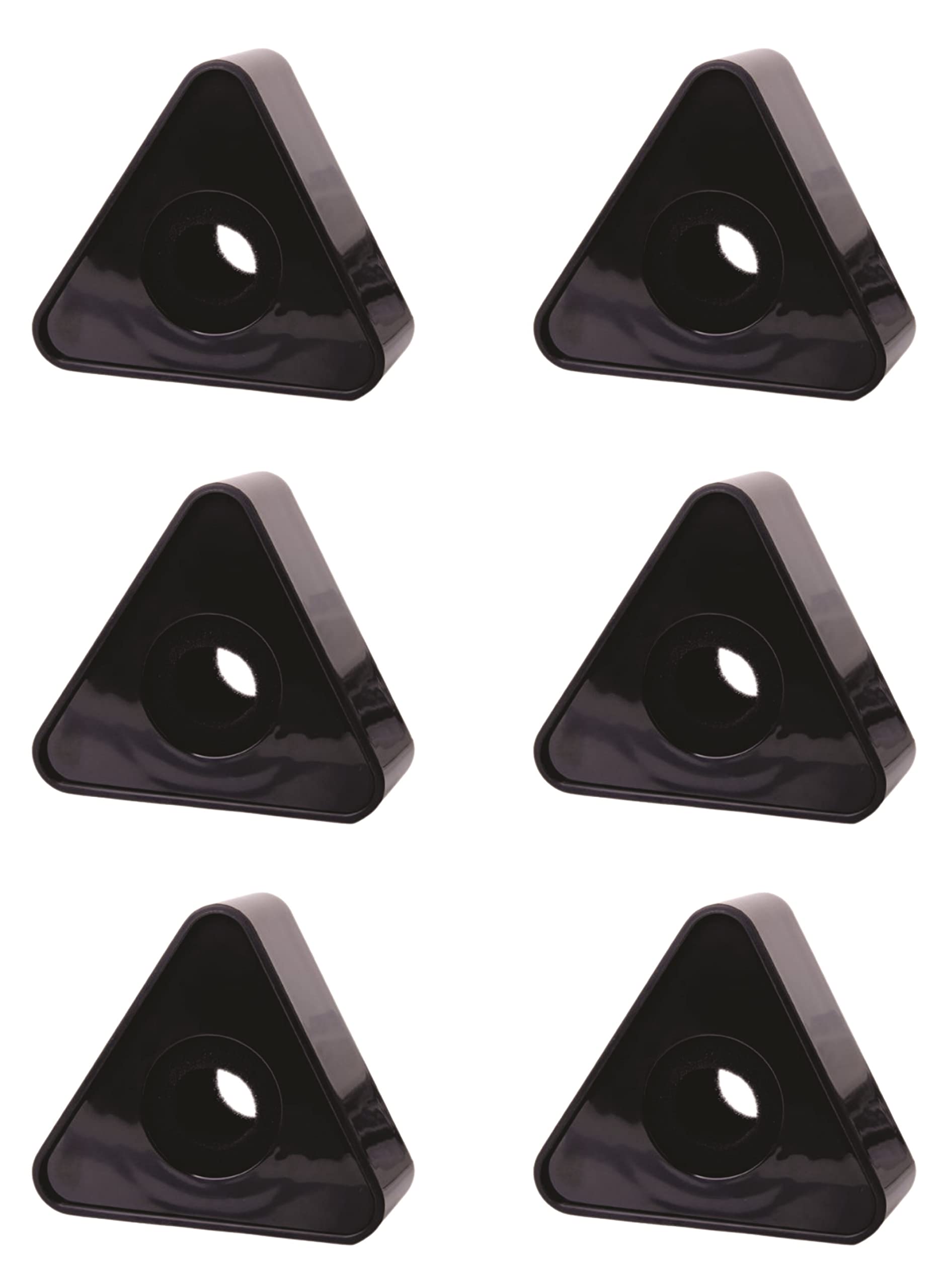 WON Brand MIC ID MIC Flag ABS Injection Molding Triangular Microphone Station Logo -Black (Pack of 6)