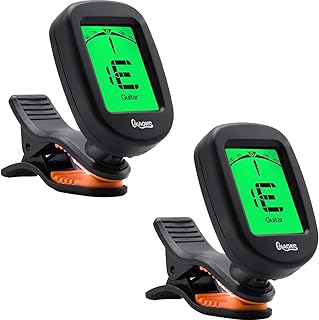 Guitar Tuner Clip on 2Pack-Accurate Chromatic,Acoustic Guitar Bass Violin Ukulele Tuner
