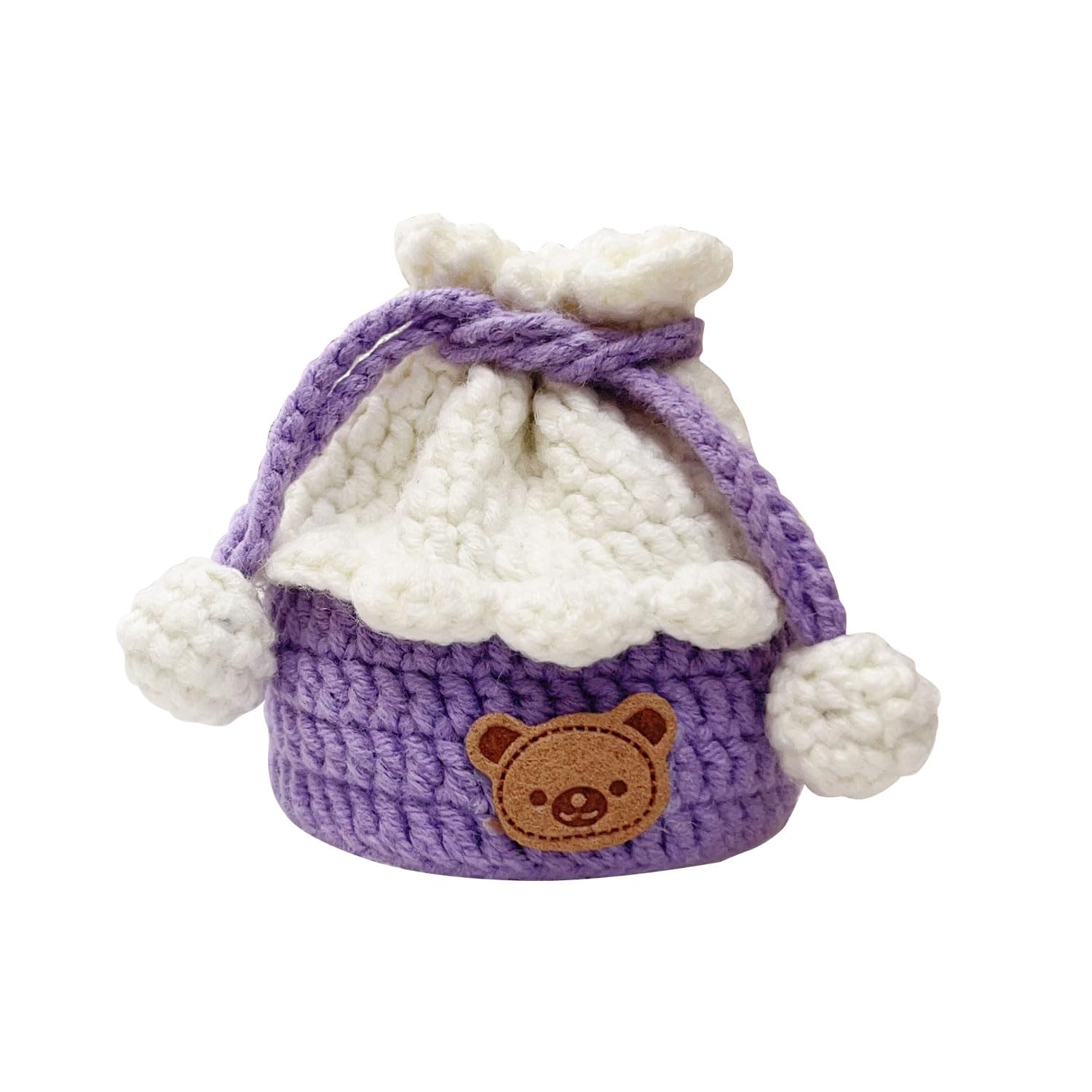 OrkLy ZIUGLIKAL Cute Crochet Purse Mini Storage Bag Coin Purse Drawstring Pouch Earbud Protector Handmade Gifts For The Ladies For The Girls