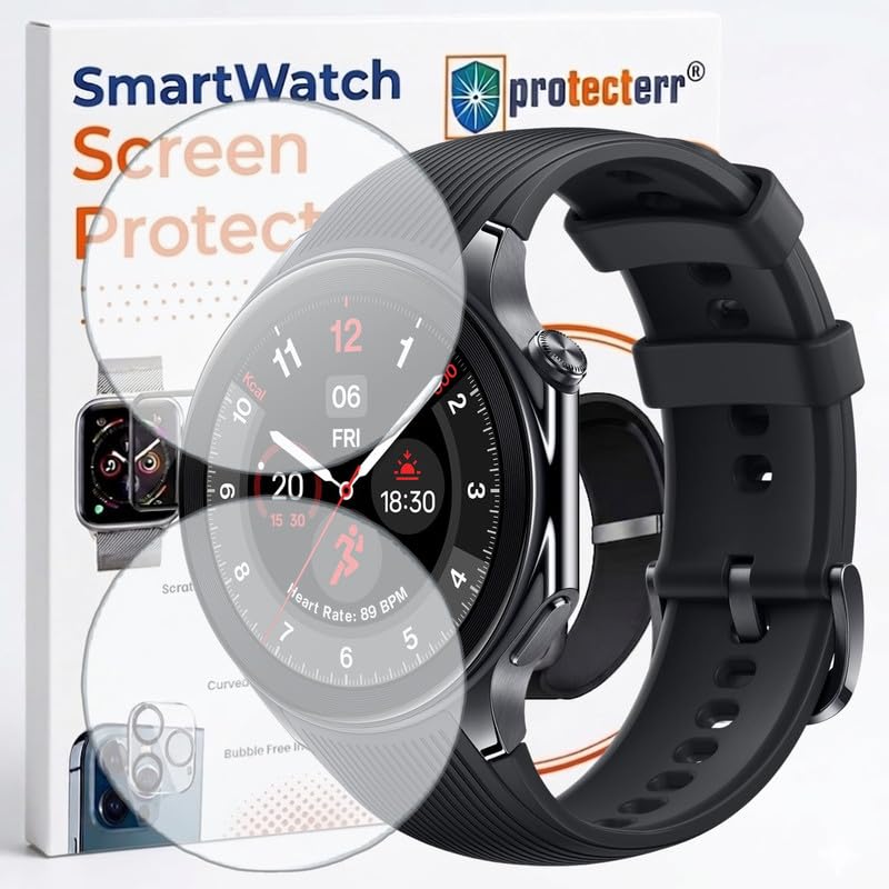 Image of 2-Pack Screen Protector for OnePlus Watch 2 1.43 inch Smartwatch - Flexible TPU Screen Guard, HD Clear, Anti Scratch, Bubble Free, Full Coverage Film - Not Tempered Glass