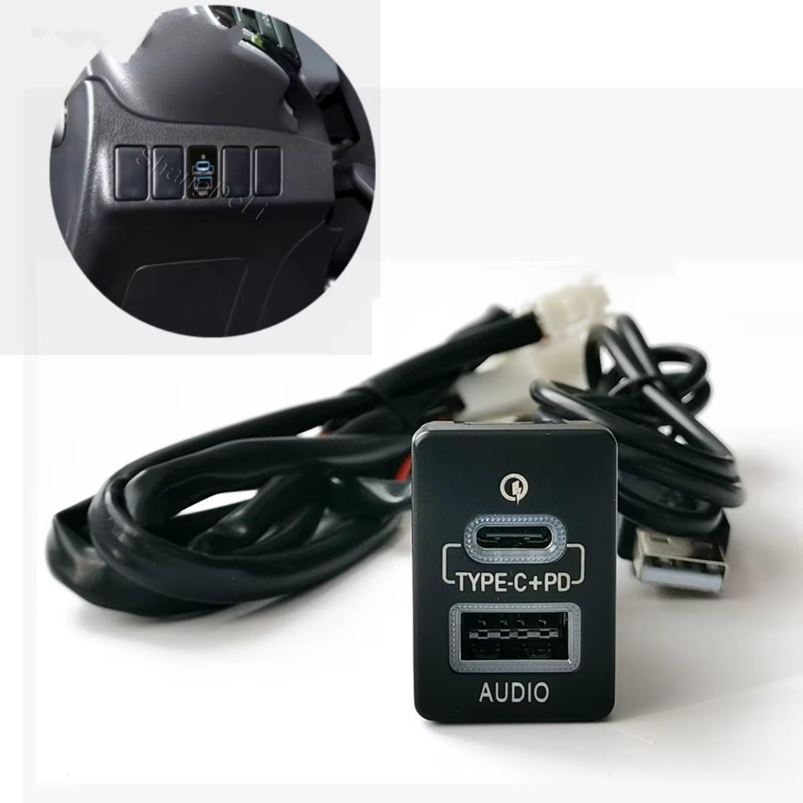 Aux USB carga Módulo Consola USB Compatible Con Toyota Para Camry 50 Para Prius 2007-2018 Coche QC3.0 Adaptador Entrada Rápido Para Cargador Toma De Audio